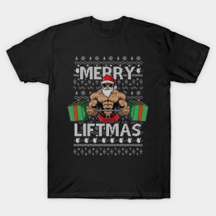 Merry Liftmas Christmas Xmas Fitmas Fitness Santa Holiday 7 T-Shirt